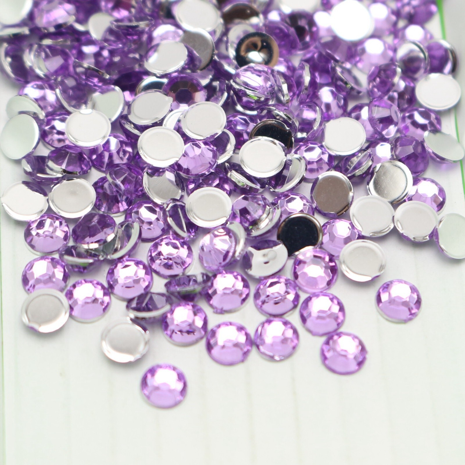 2000 Purple Crystal Acrylic Round Faceted Flatback Rhinestone Gem 4mm SS16 Nail