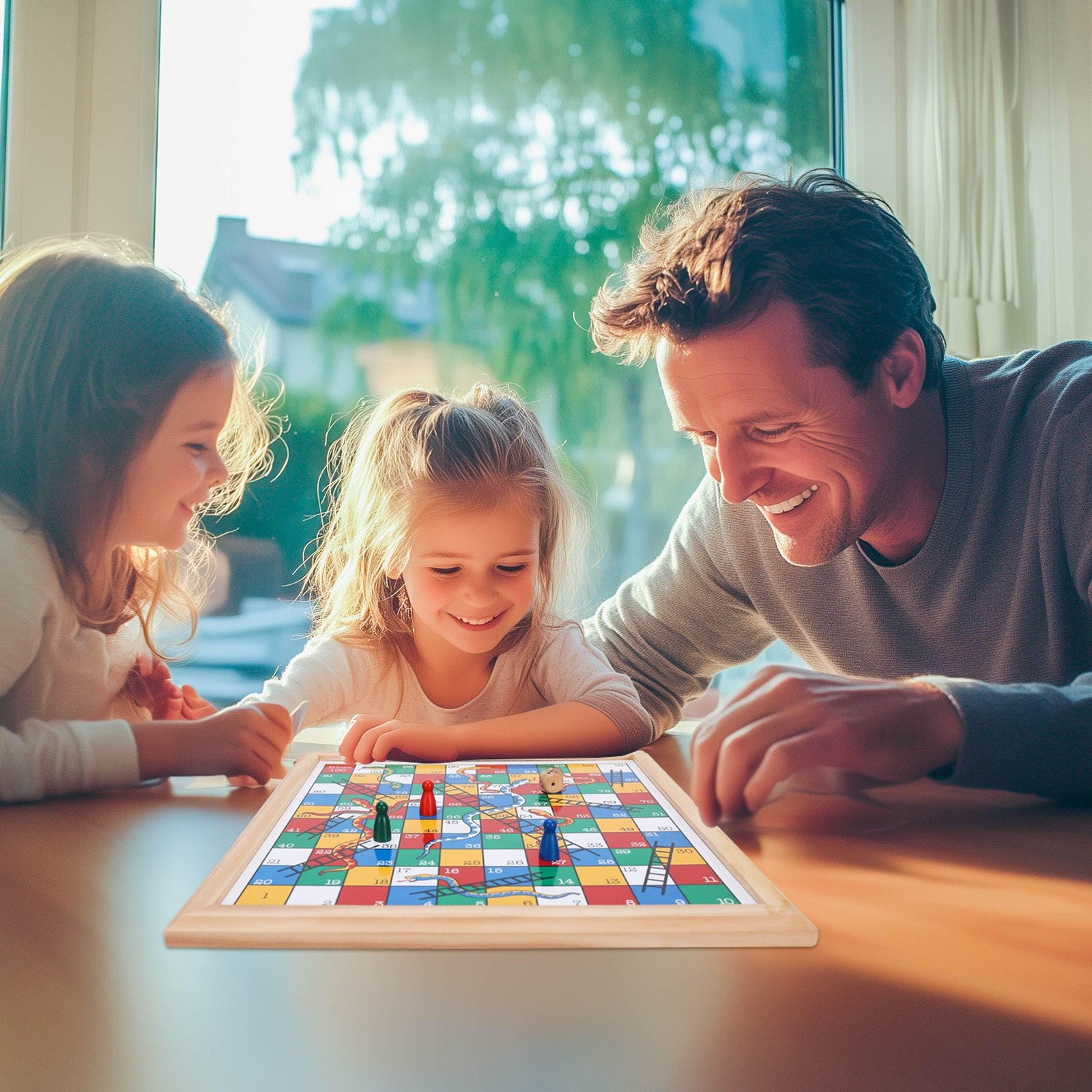 Gothink Wooden Snakes and Ladders Game – 13 Inch 13-Inch,