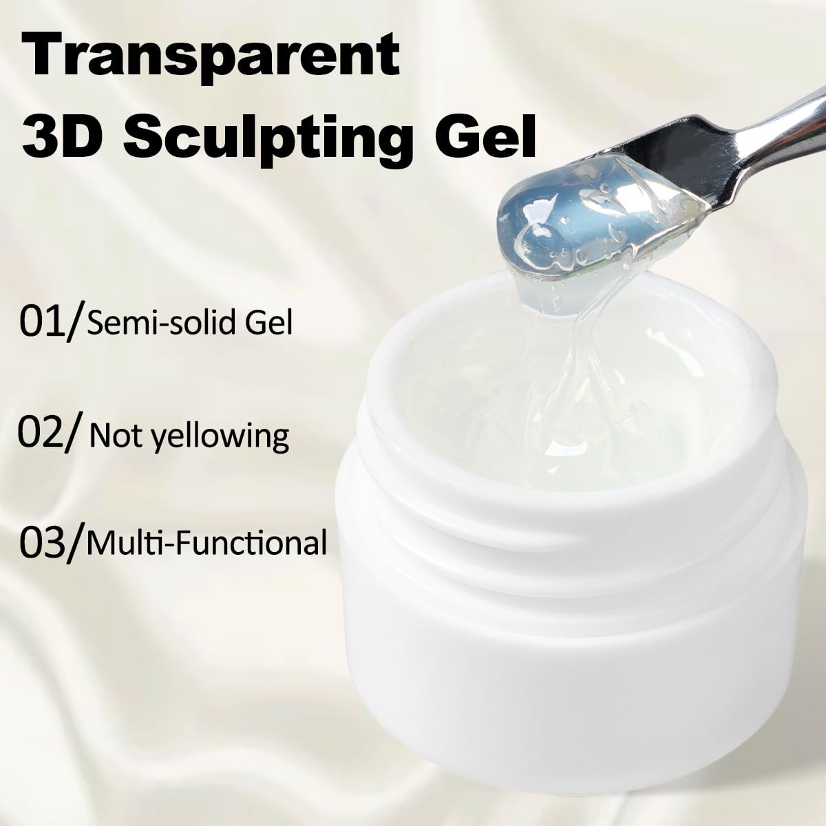 3D Nail Kit, Semi-solid Sculpting for Rubbing Chrome Nail , Sticking Rhinesto…
