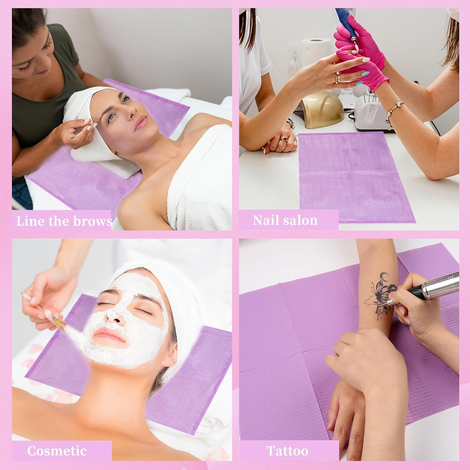 125PCS Disposable Nail Art Table Mat, Waterproof Nail Tips Art Table Towels Mat,