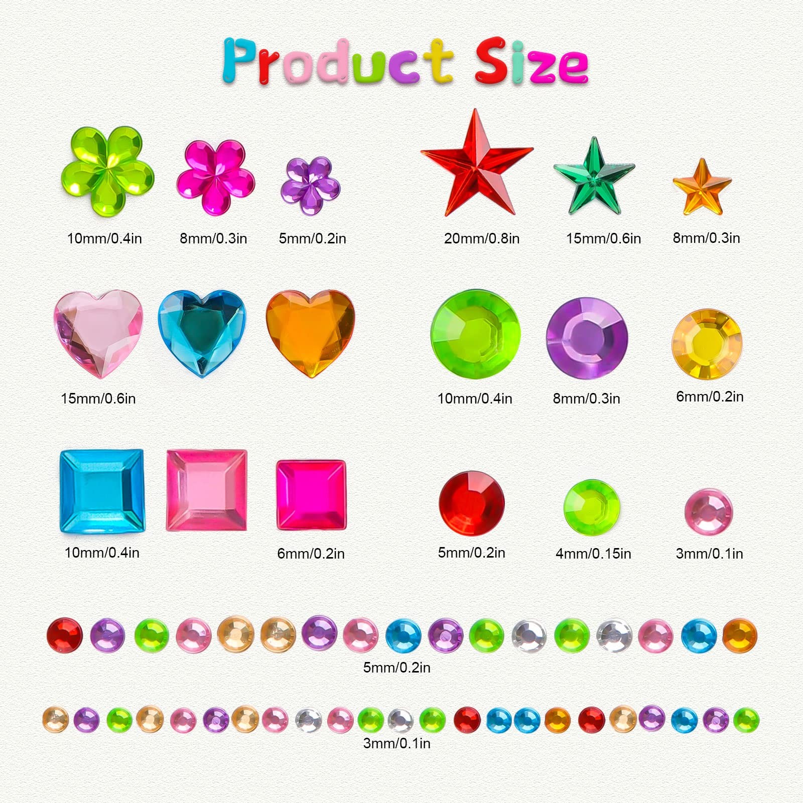 Gem Stickers, 1510pcs Rhinestone Stickers for Crafts, Self Adhesive Jewel Sti…