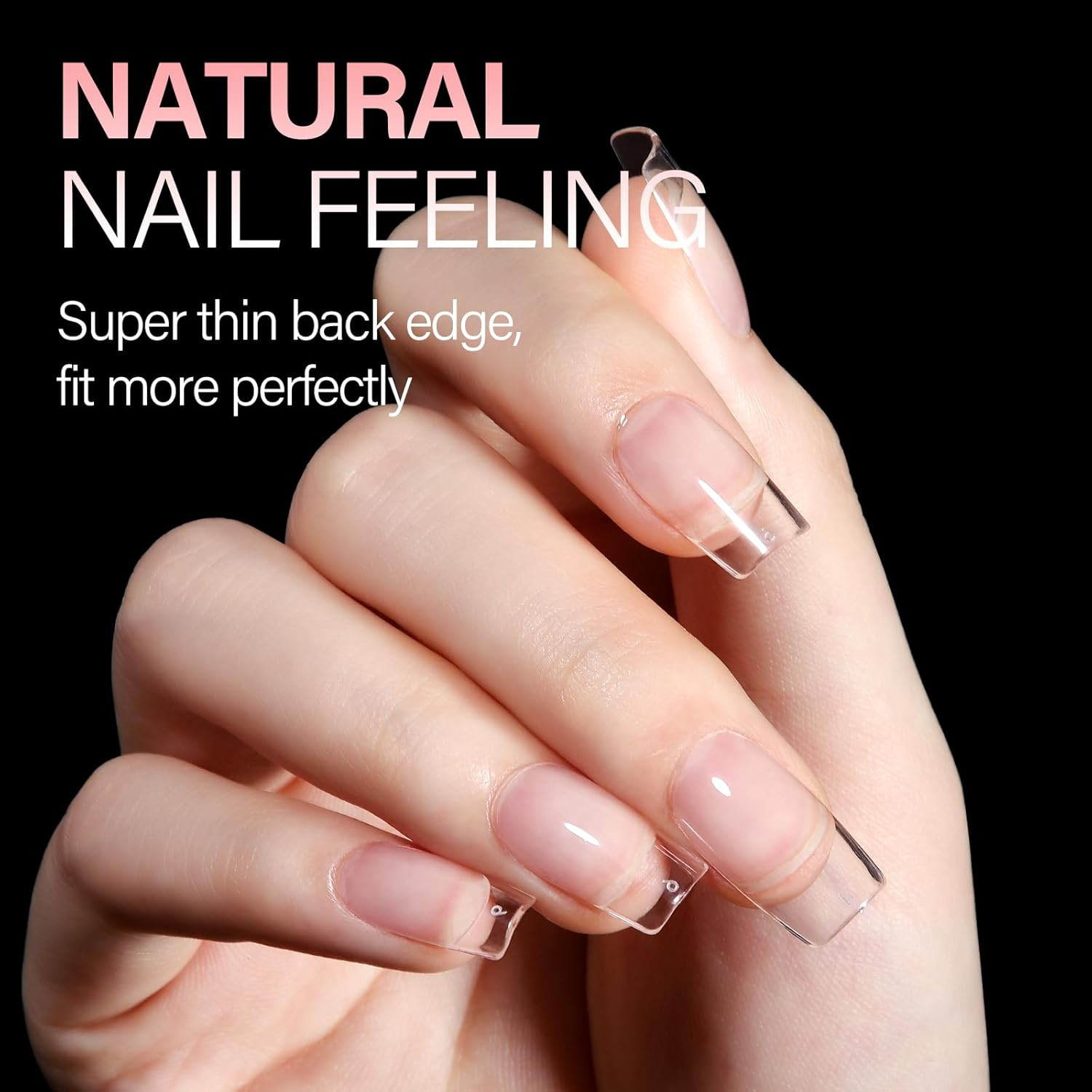 Short Square Nail Tips Full Cover Clear 1 Fl Oz (Pack of 216)