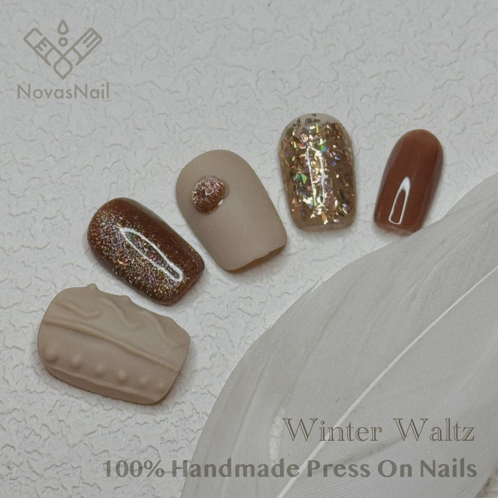 Matte Press-On Nails | Duan Fang Square Shape | Handmade Elegant Set