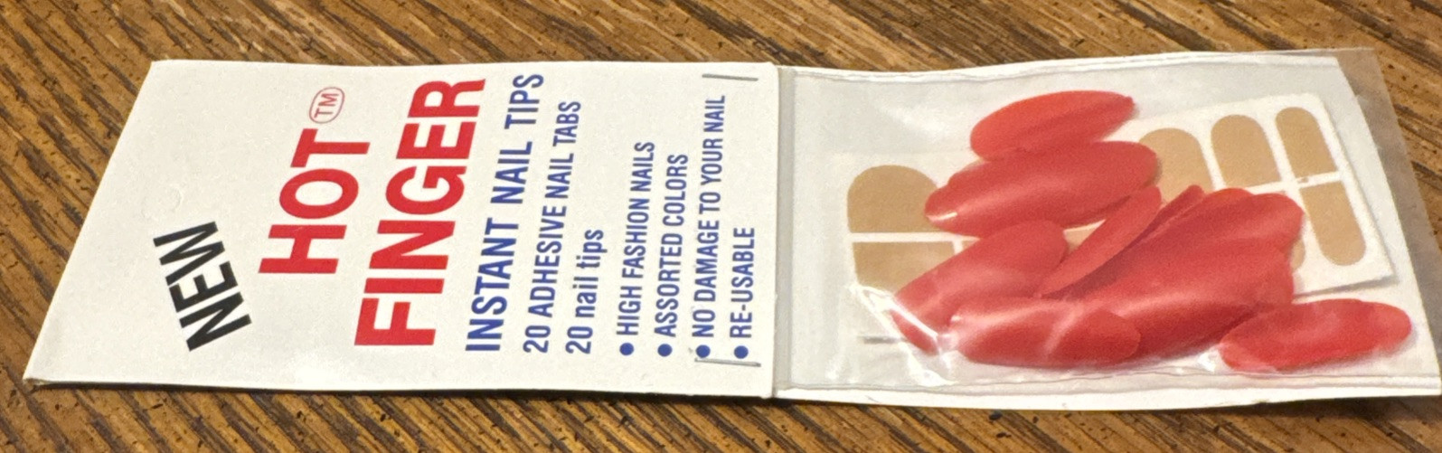 Hot Finger Instant Nail Tips, Red, Made In USA