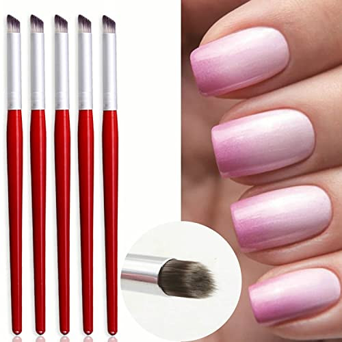 5Pcs Ombre Nail Brush Wooden Nail Ombre Brush Acrylic Nail Art Brushes Nail
