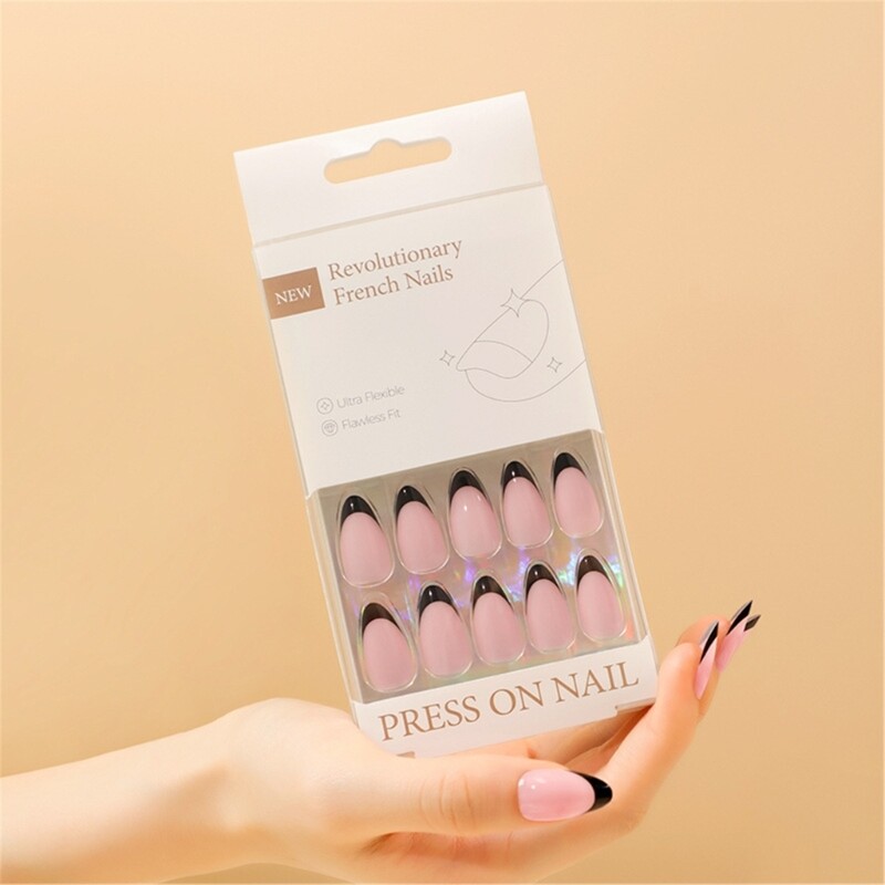 Medium Almond Press On Nails 30Pcs Set for Natural Looking Acrylic False Nails