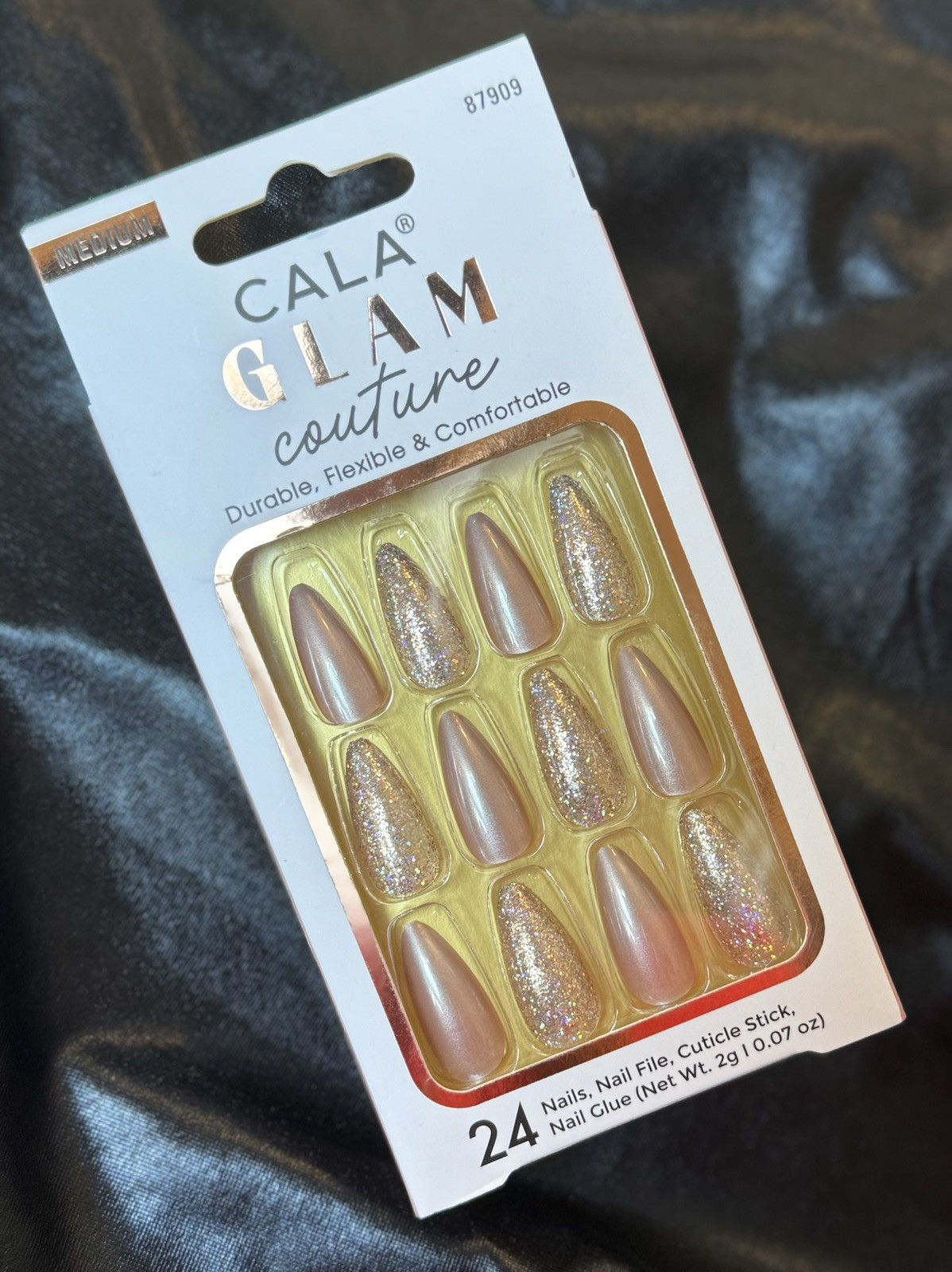CALA Glam Couture Salon Quality Press On Nail Set Of 24~Includes Free Gift!