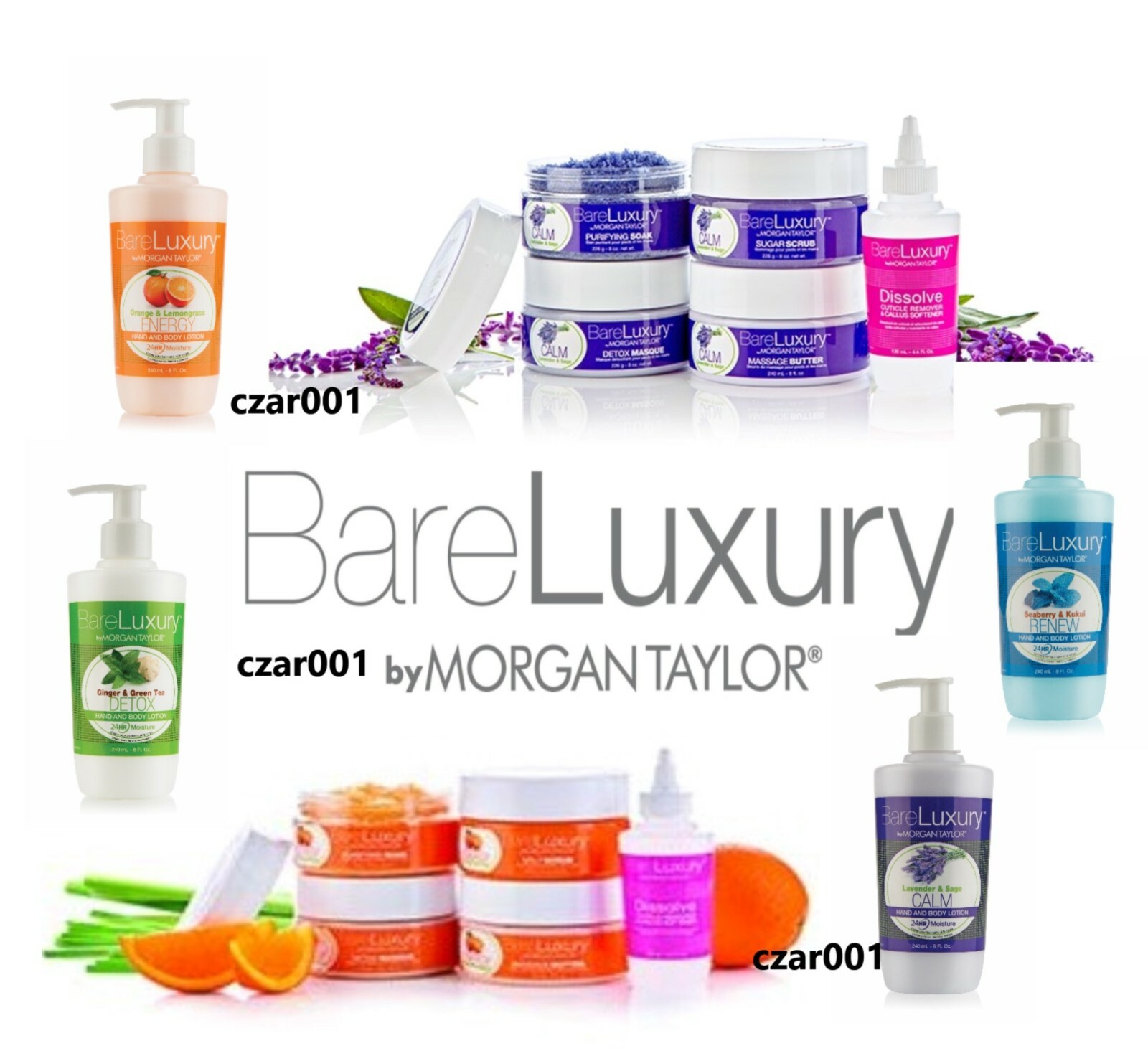 Bare Luxury by Morgan Taylor 4 Step Pedicure -8 Oz. Net Wt Each Jar- Your Choice