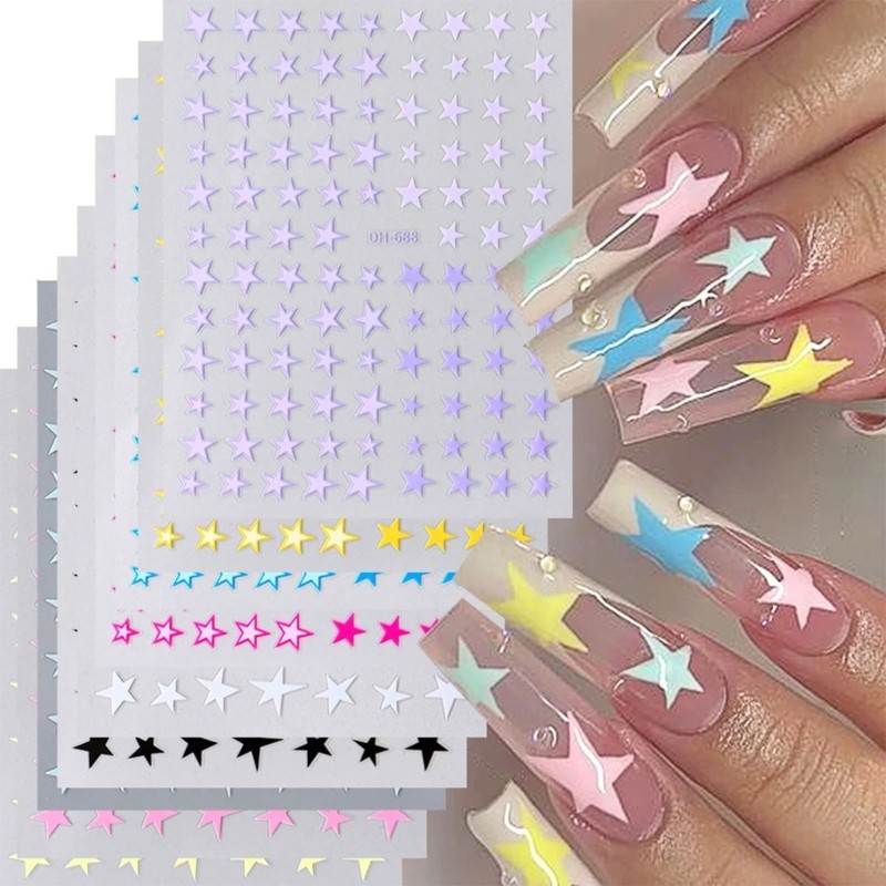 Lovely Star Nail Art Stickers Star Designs Nail Decals Star Nail Art Decorations