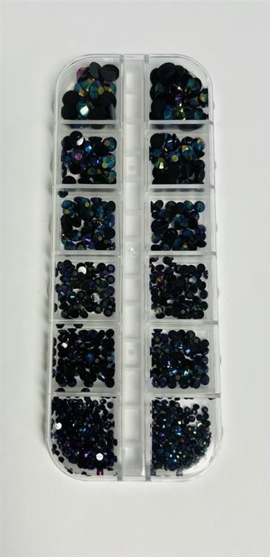 Multicolor Crystal and Resin Round Nail Jewelry Crafting Gems Multipack Kit
