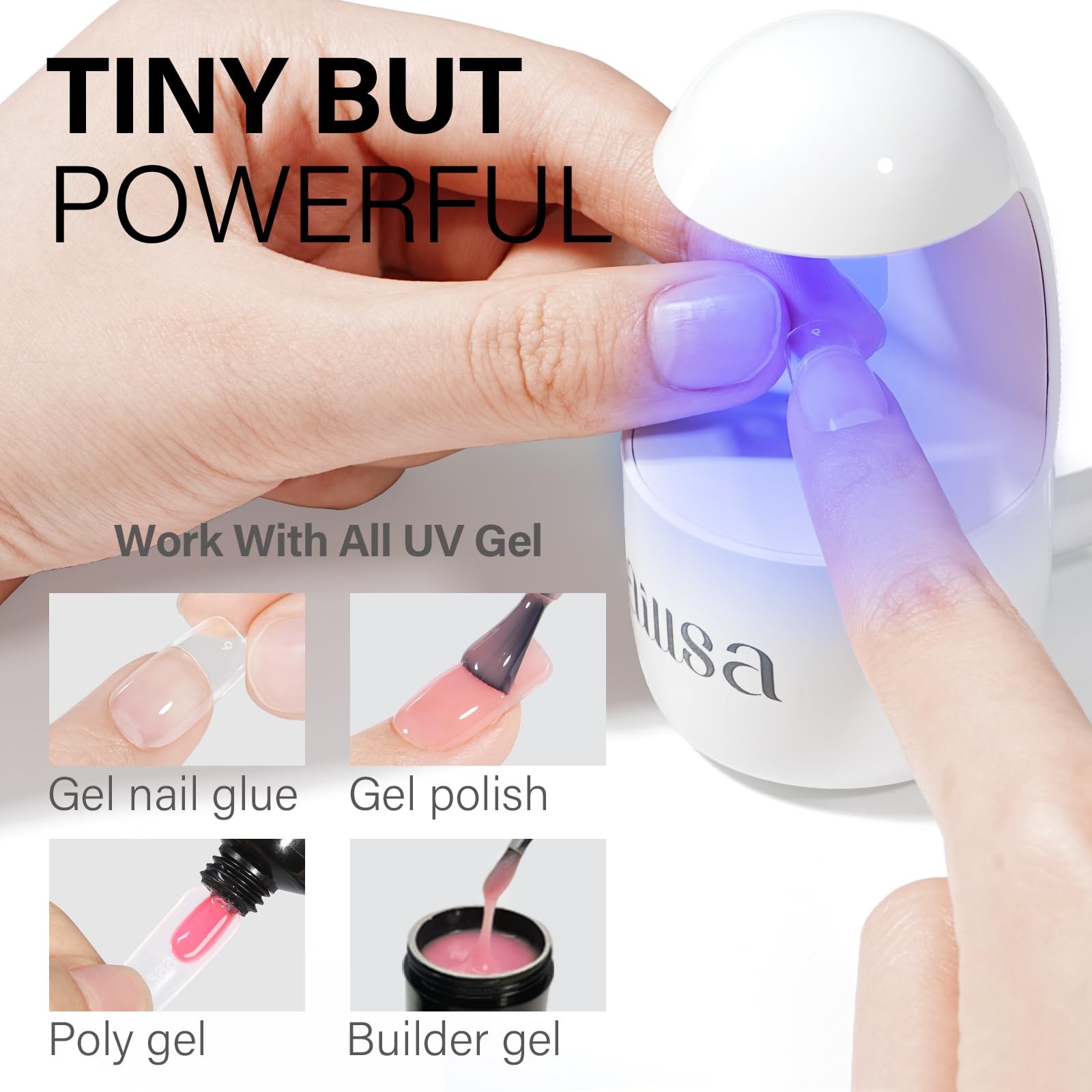 Gel Nail Kit Short Square Nail Tips 240pcs with 2 In 1 Nail Glue Base Coat an…