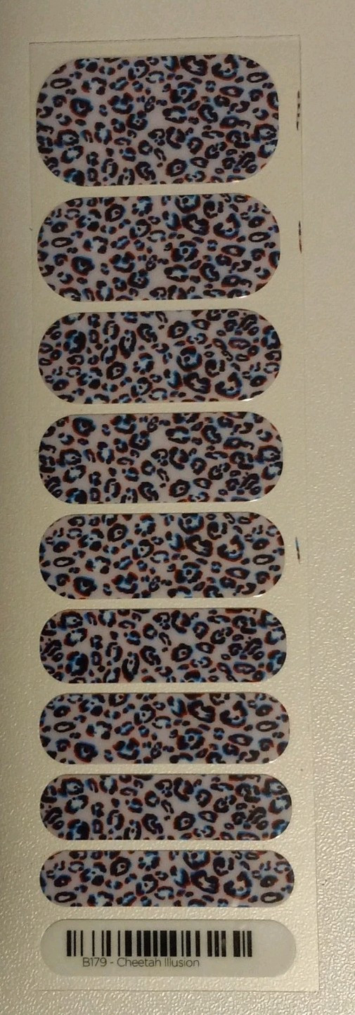 JAMBERRY 1/2 Sheet B179- Cheetah Illusion * 9 NAIL WRAPS 💅 nailart RARE