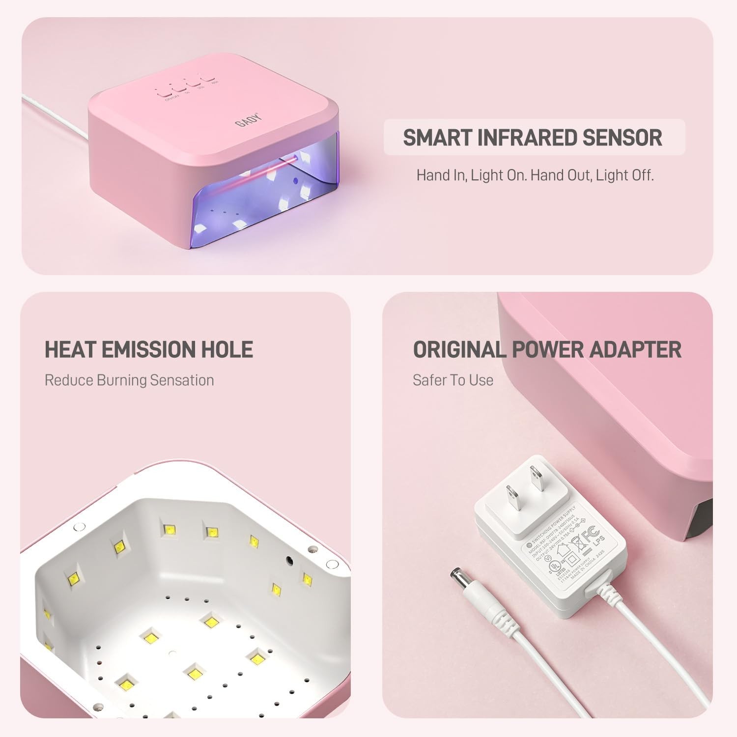 GAOY UV Light for Gel Nails, Professional Nail Dryer with Infrared … Fast Ship