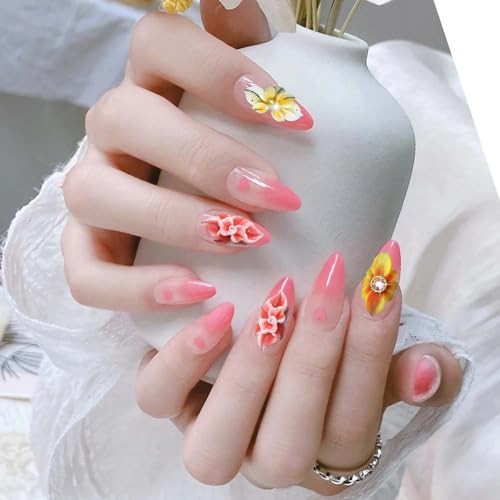 1 Box 12 Pcs Embossed 3D Flowers Nail Charms for Nails Simulation Flowers