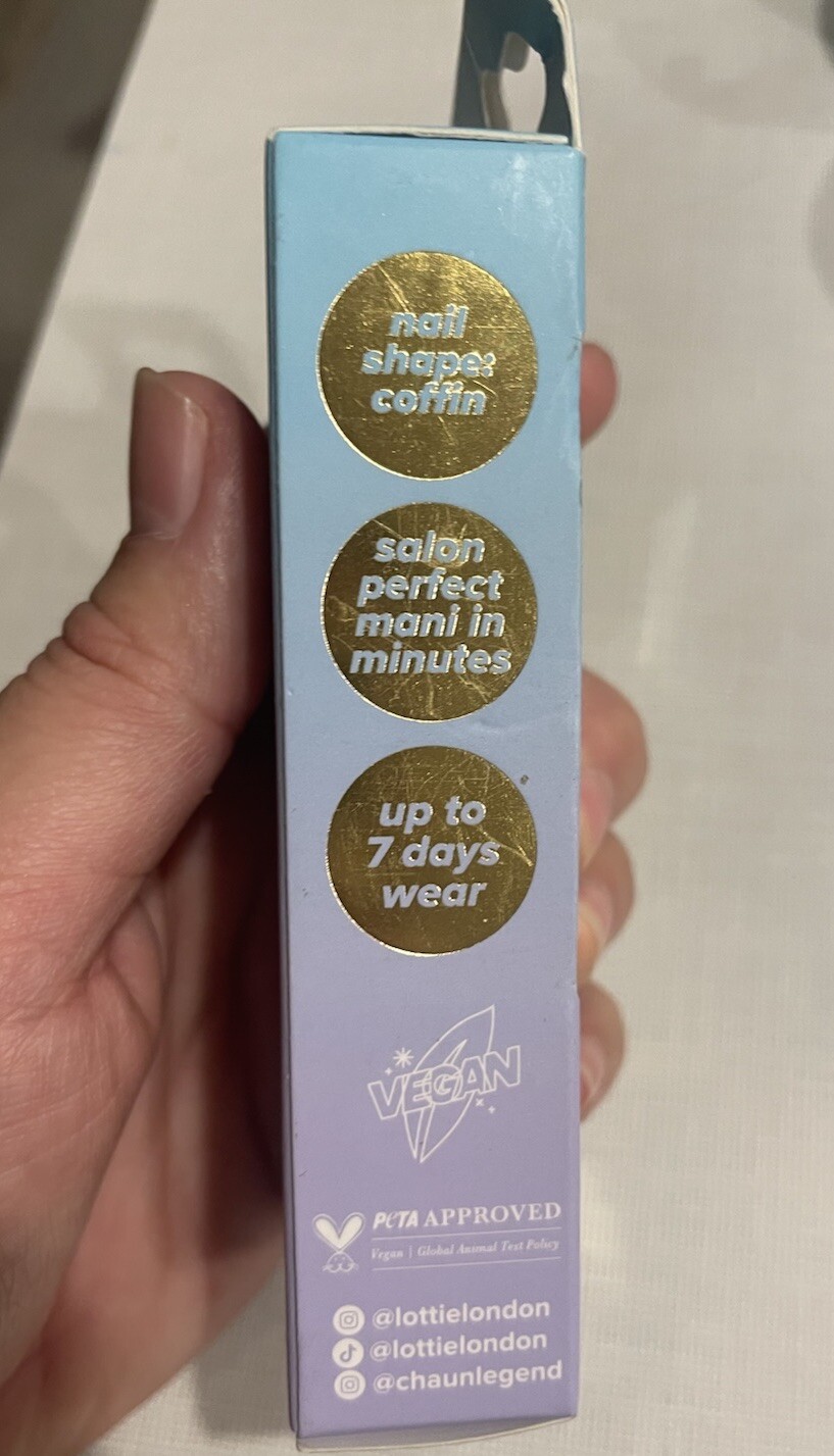 Lottie x Chaun Legend Stay Press’d french split 24 Press On Nails Vegan Glue