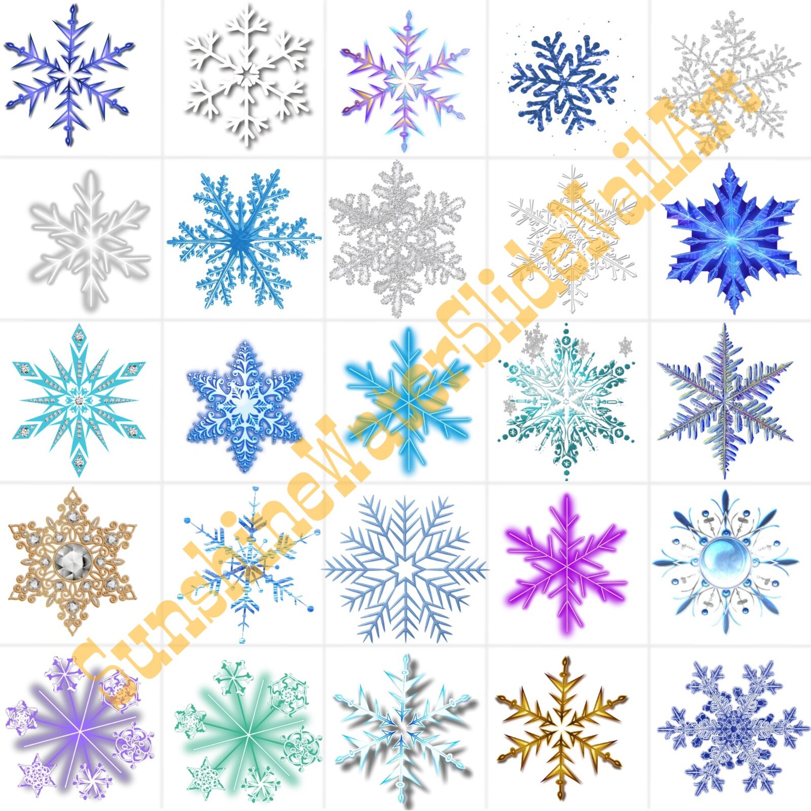Snow Flake Waterslide Nail Art Set Of 50