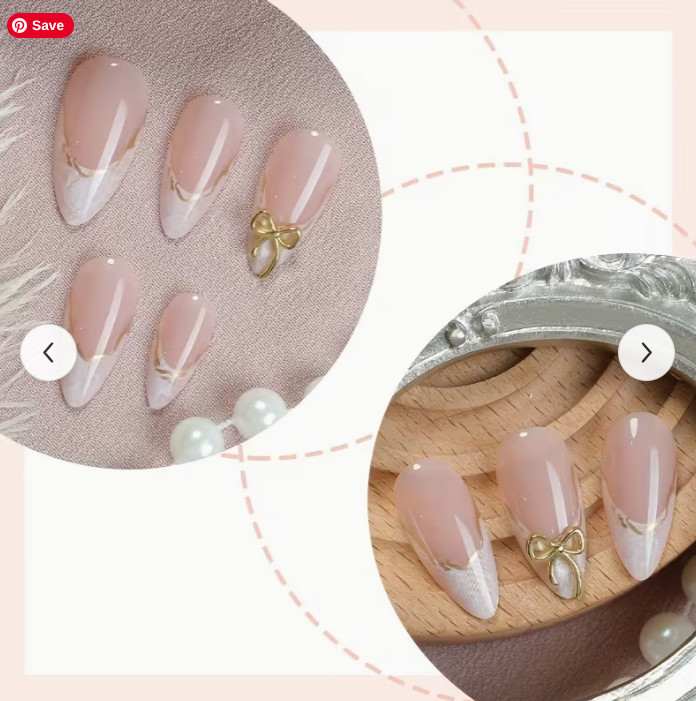 A Set of 24 White Almond-Shaped Press-On Nails, 1 Pack Left, Low Price, Buy Now.