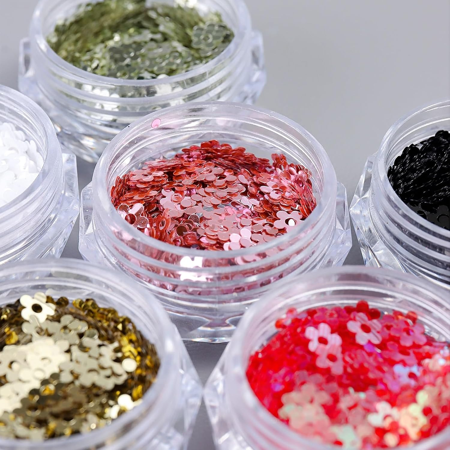 Five-Petal Flower Nail Glitter Sequins | 3D Holographic Laser Floral Flakes, Shi