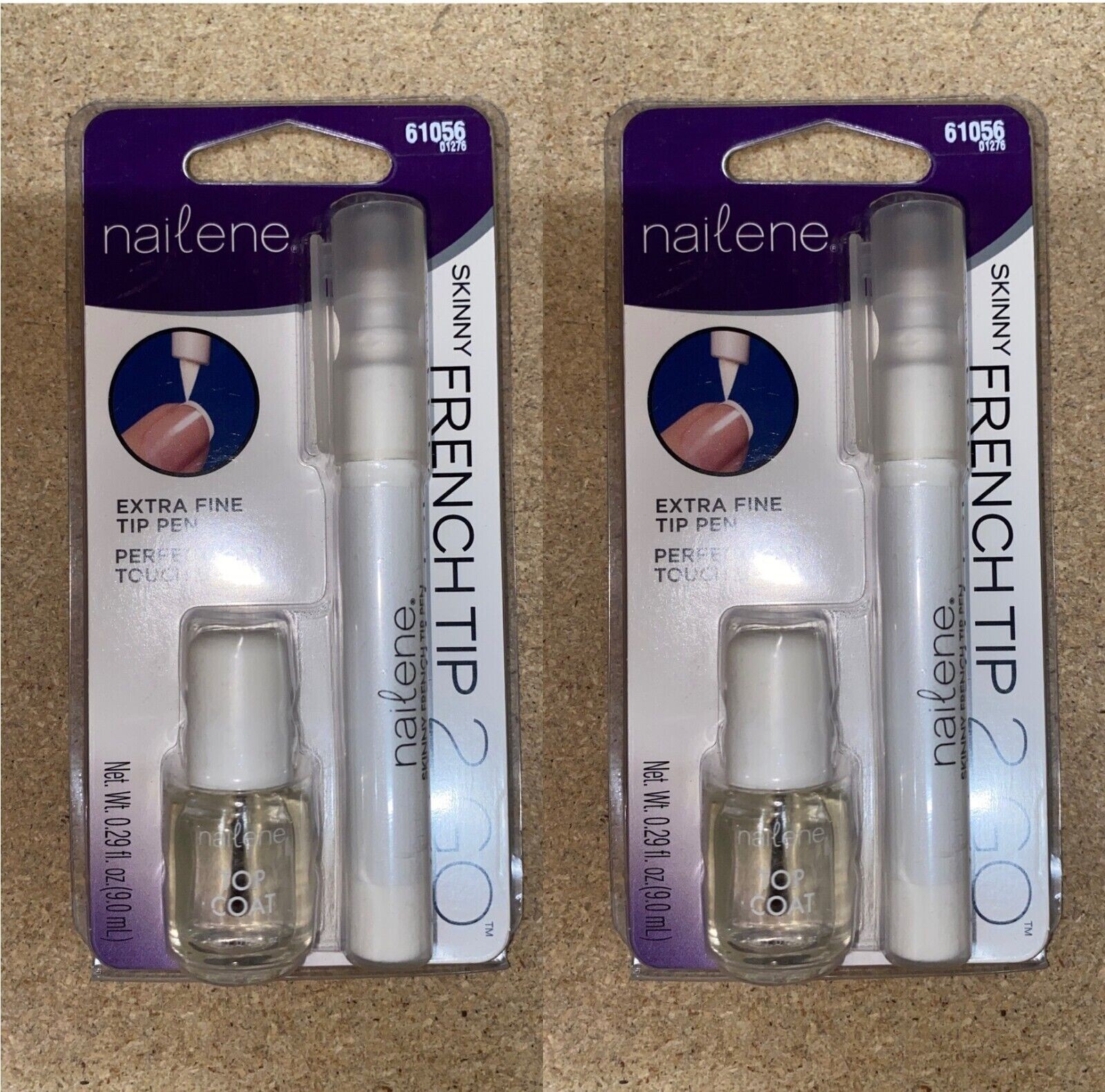 2 PACK Nailene Skinny French Tip Pen with UV Top Coat,French Tip 2 Go,White X19
