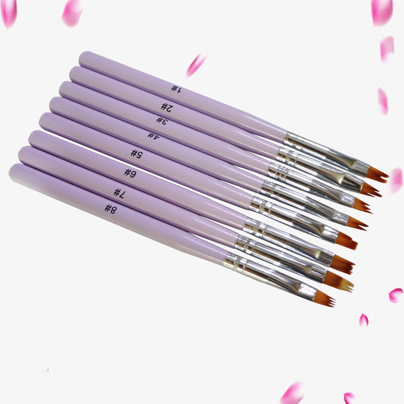 1 Set 8 Pcs Nail Flower Brush Petal Pattern Pen Serrated Pens DIY Nail Art Tool