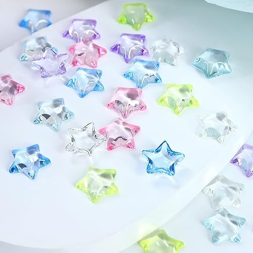 Stars Nail Art Charms, Pentagram Nail Art Rhinestone, 3D Clear Five-Pointed