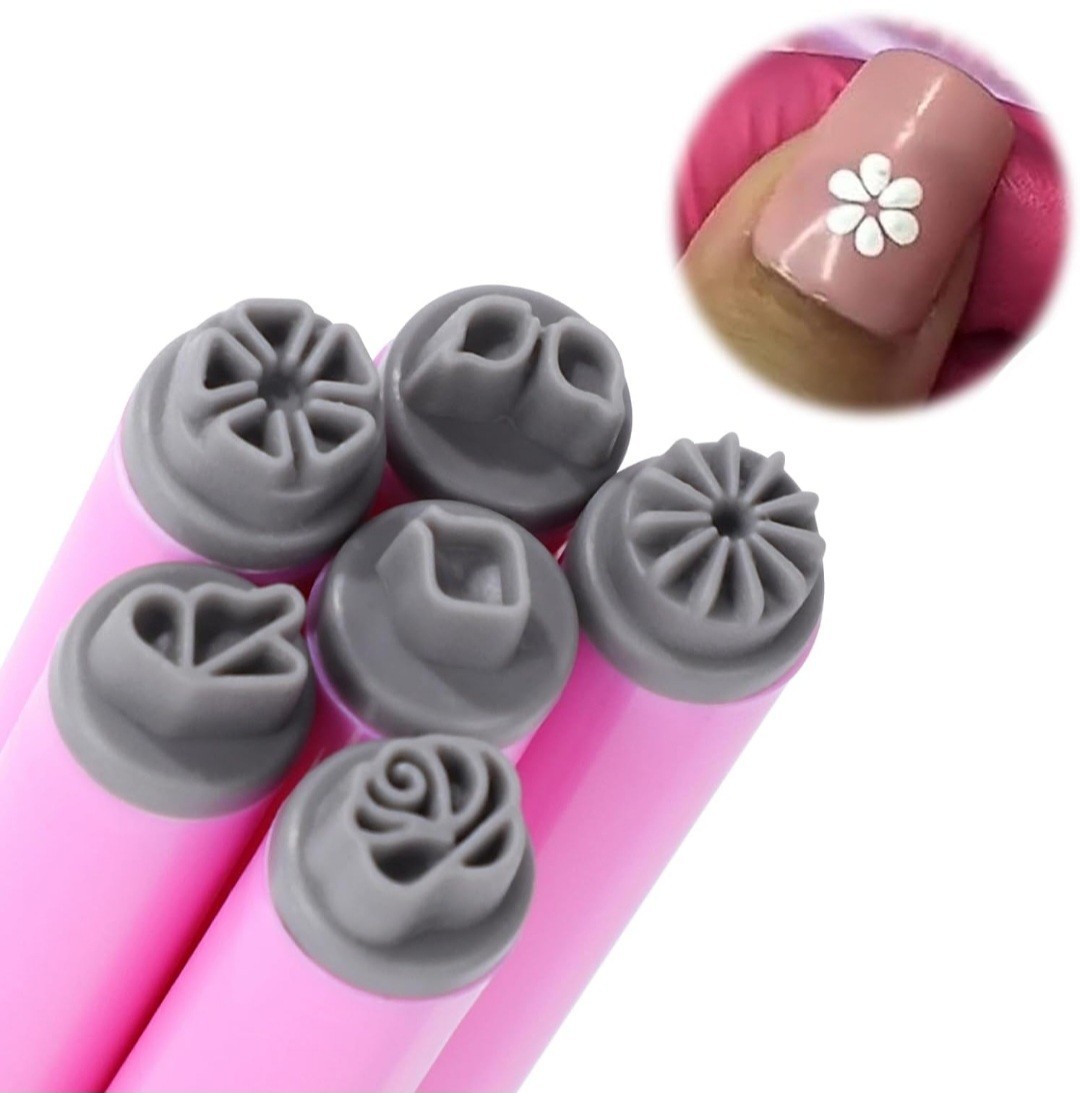 Nail Stamp Pen for Girls and Women 6PCS Home DIY Nail Art Tools Easy To Use