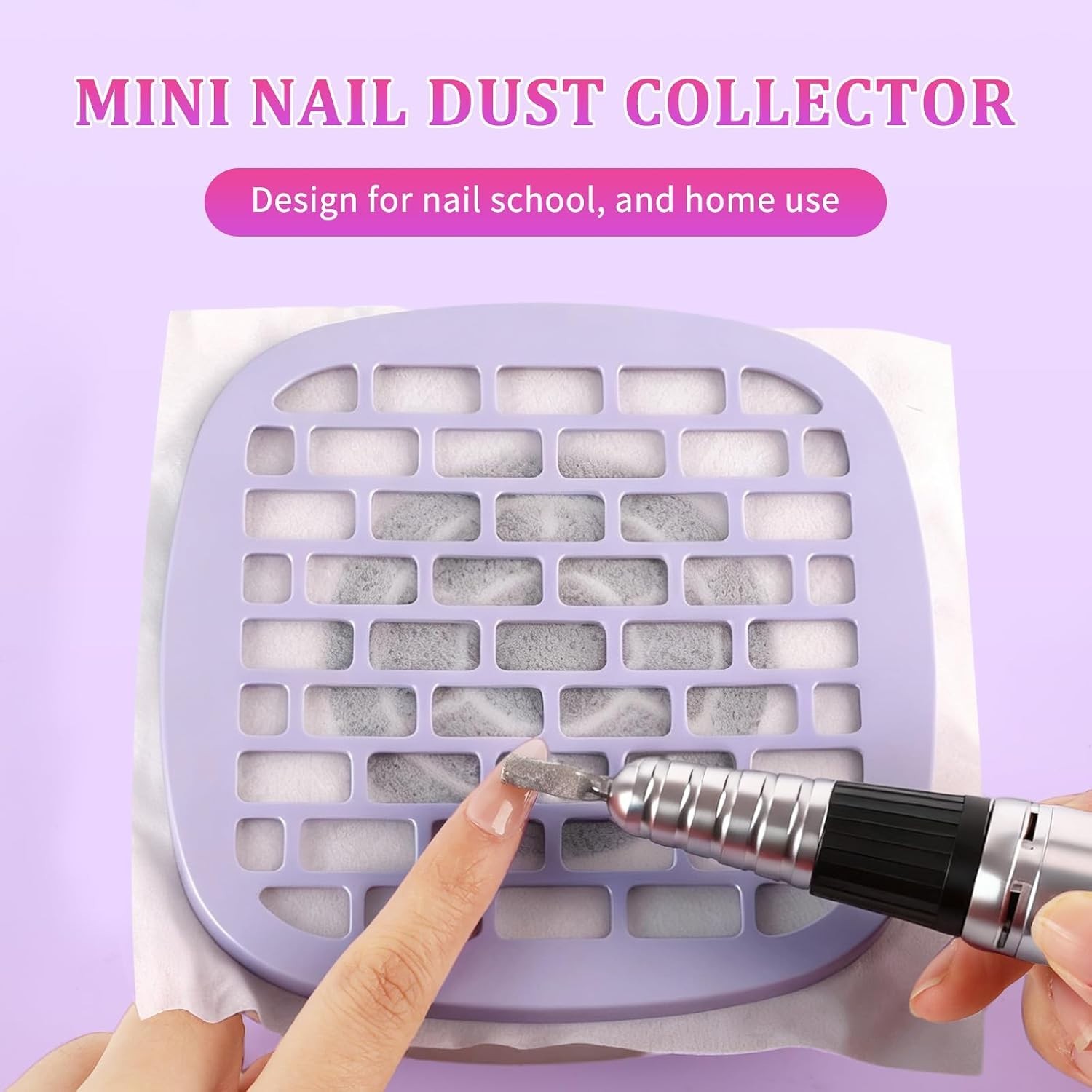 Portable Nail Dust Collector with Powerful Suction and 10 Filter Pads Included