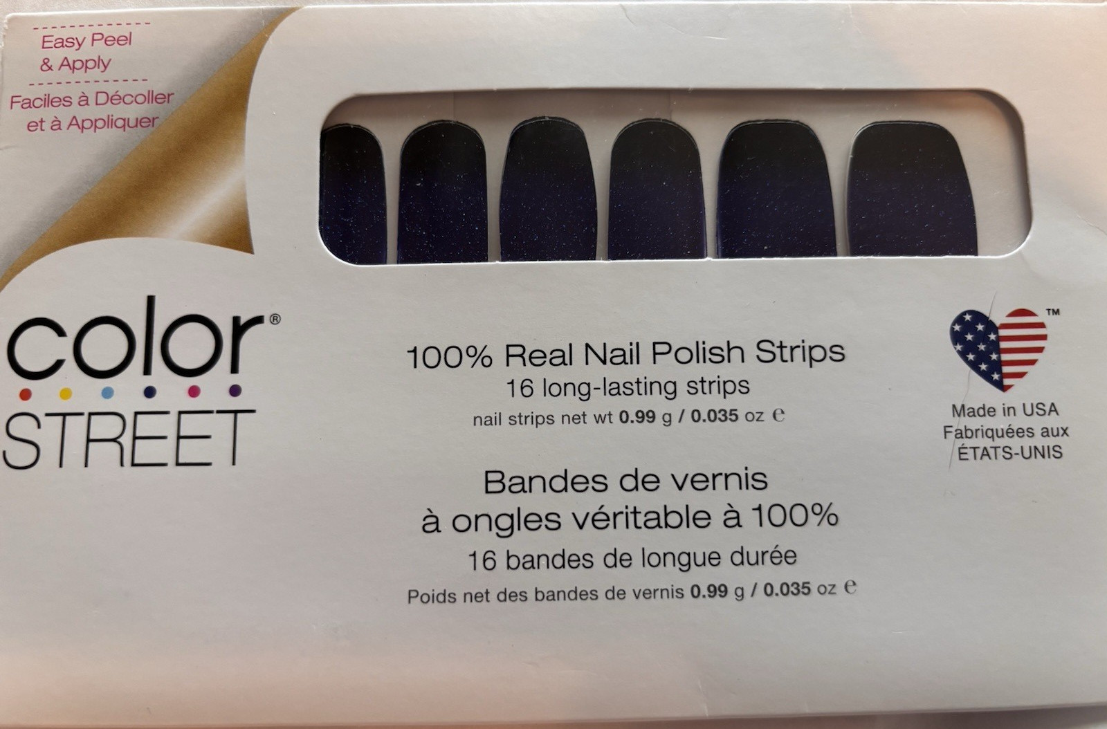 Color Street Nail Polish Strips Dark Blue Glitter Gradient Midnight Shift