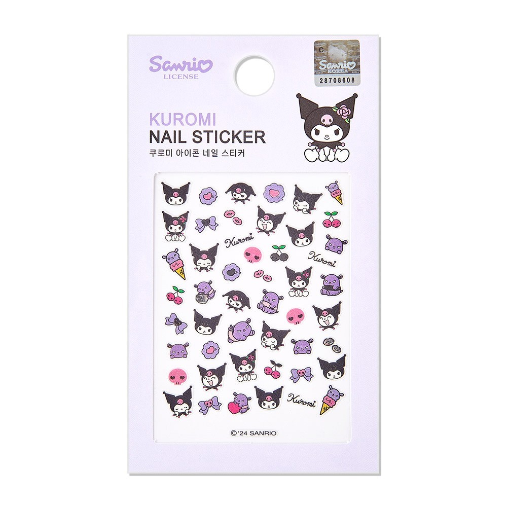 Kuromi Nail Stickers Set – 2 Sheets | icon Kawaii Nail Art Sanrio Korea