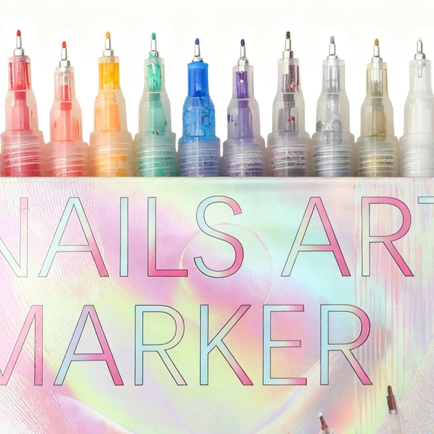 Nail Markers, Fingernail Pens with Dotting Tips, Art Marker for Women, 12 Colors