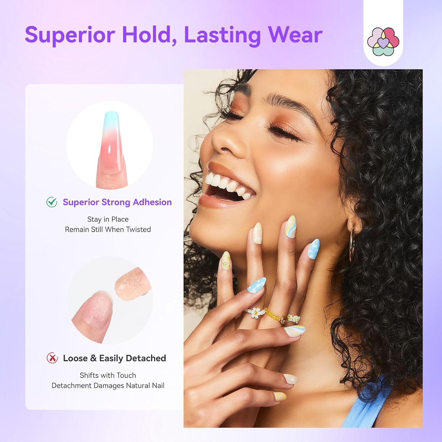 Plant-Based Nail Adhesive Tabs: 600 PCS Non-Irritating Nail Stickers for Press O