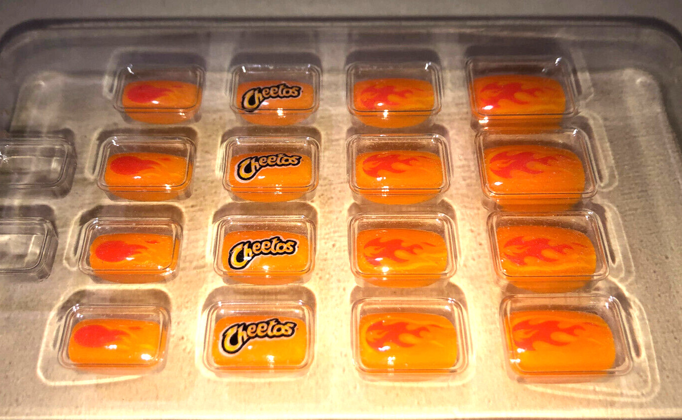 Cheetos Flamin Hot 16 Press On Nails nail set pepsi co NEW orange flames fire