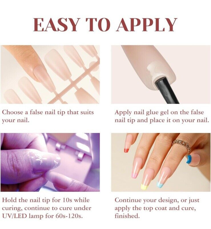 Deep Nude Coffin Nail Tips, 200 PCS Natural Brown Brown Nude Coffin Nail Tips