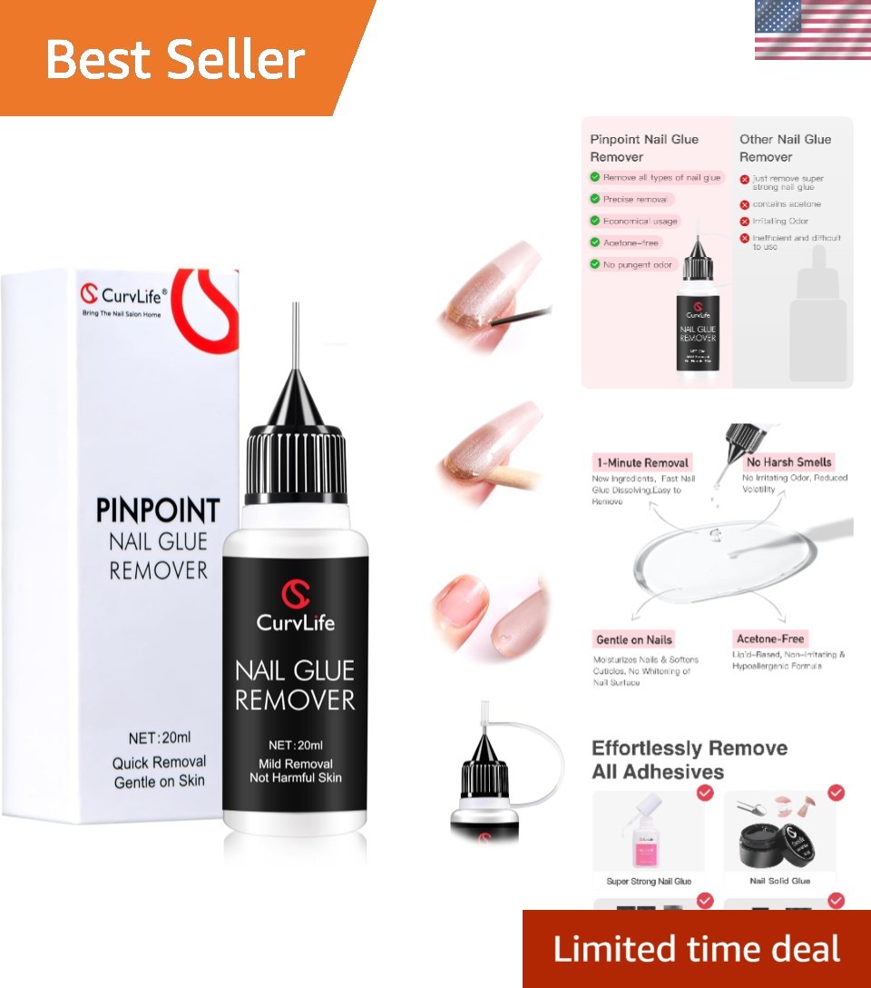 Multi-Functional 20ml Nail Glue Remover – Safe for Natural Nails and Press-Ons