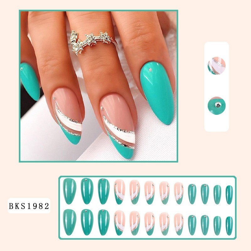 Almond Mid-Length Multi-colored Press-On Nails
