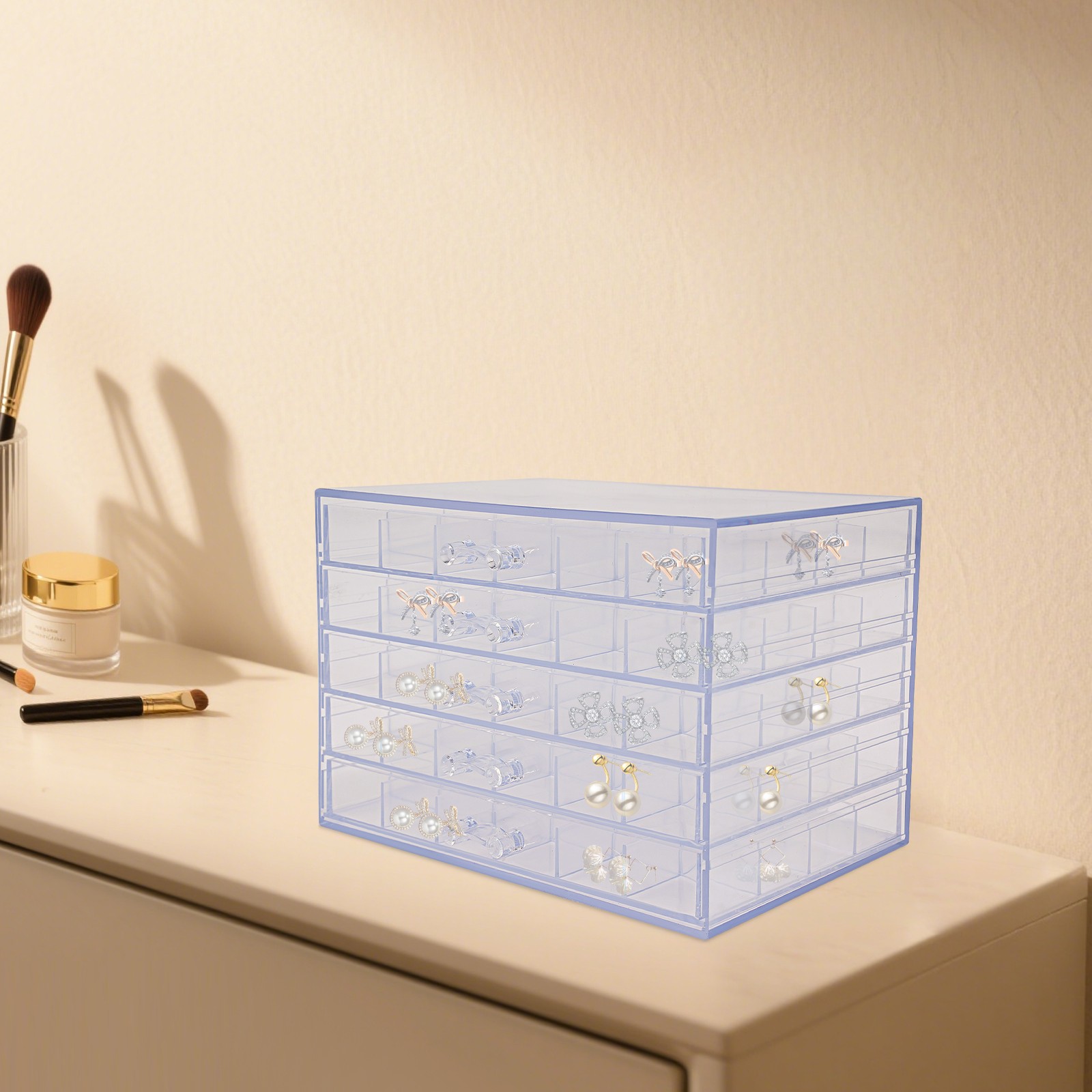 5 Layers 120 Grids Nail Art Supplies Display Case Organizer Nail Art Storage Box