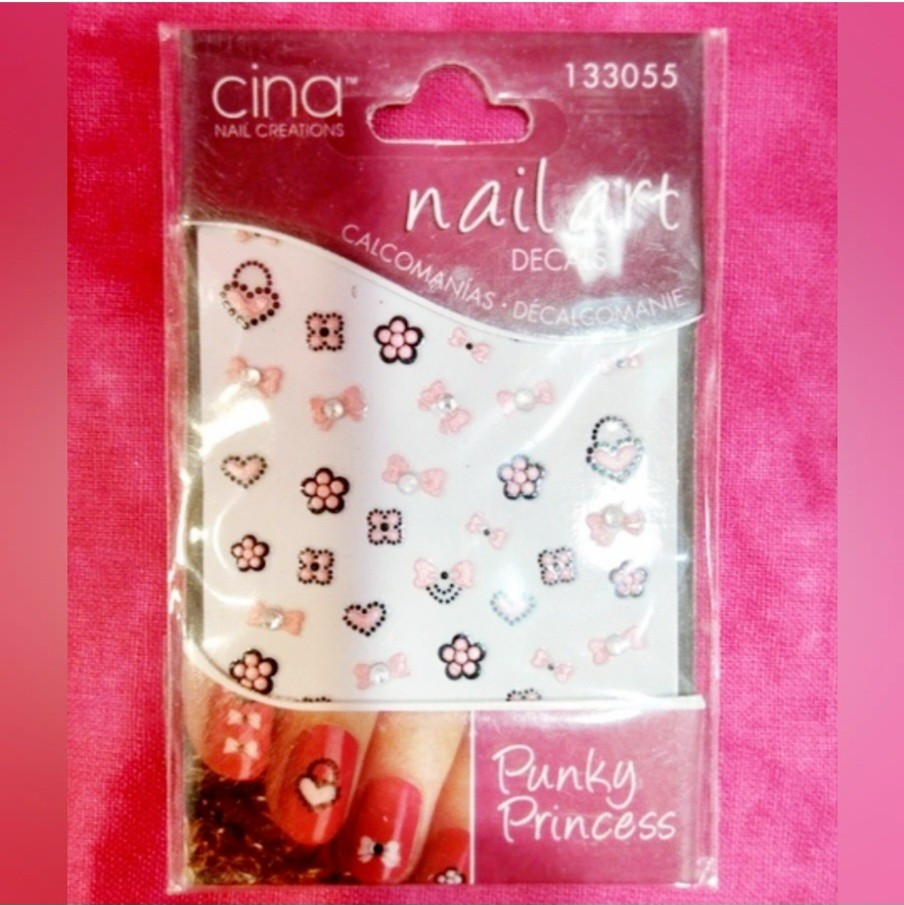 NWT CINA Nail Art Decals N°133055 Punky Princess & N°133527 Lacy Love!