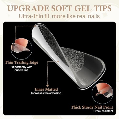 Fake Nails, Soft Gel x Pre-Shaped Acrylic XS Short Square Extra Short Square