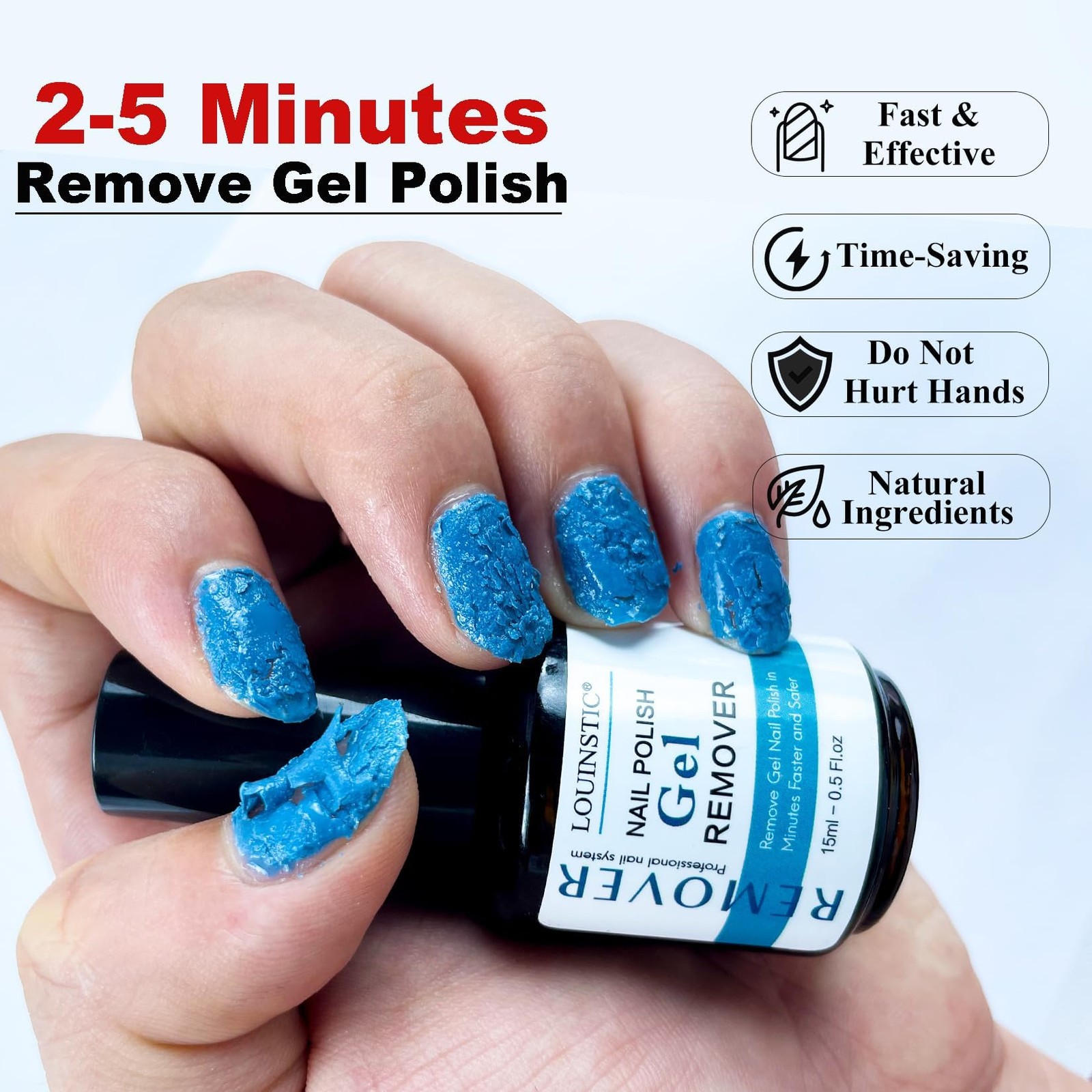 LOUINSTIC Fast-Acting Gel Nail Polish 0.5 Fl Oz (Pack of 1), 15ml Remover