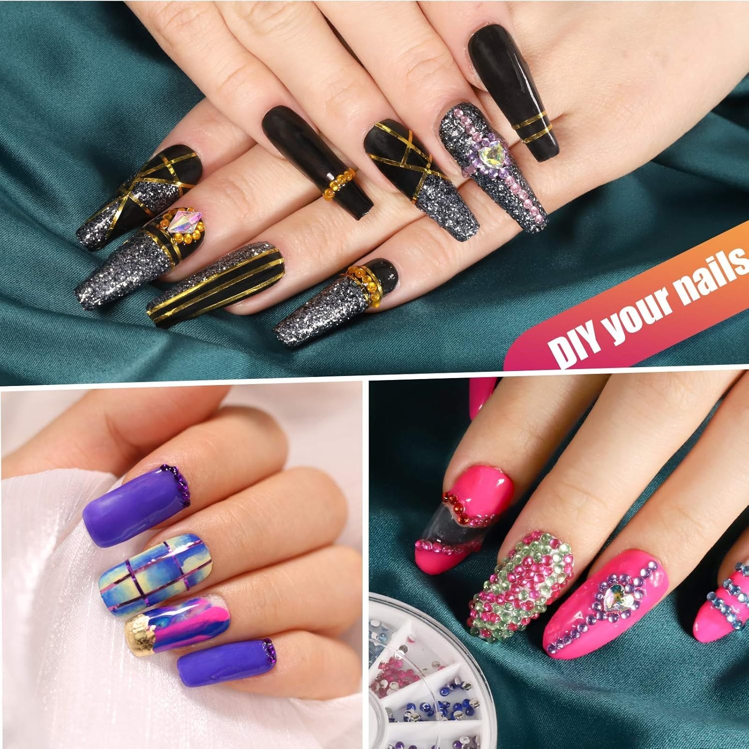 Nail Pen Designer, Stamp Nail Art Tool with 15pcs Nail Painting Brushes, Foil