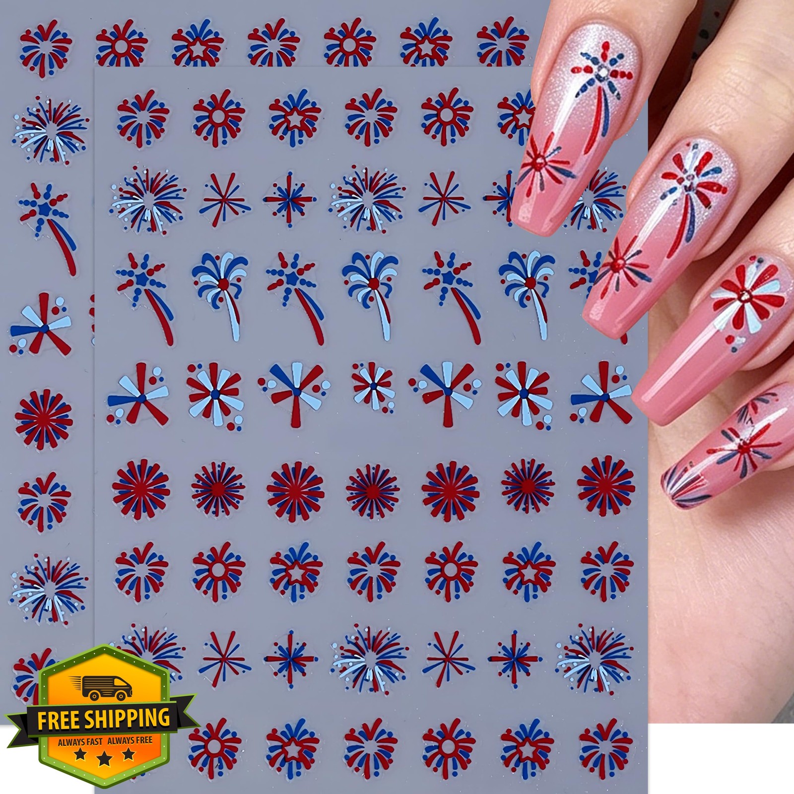 LRyssalia Style11 4th July Firework Nail Stickers