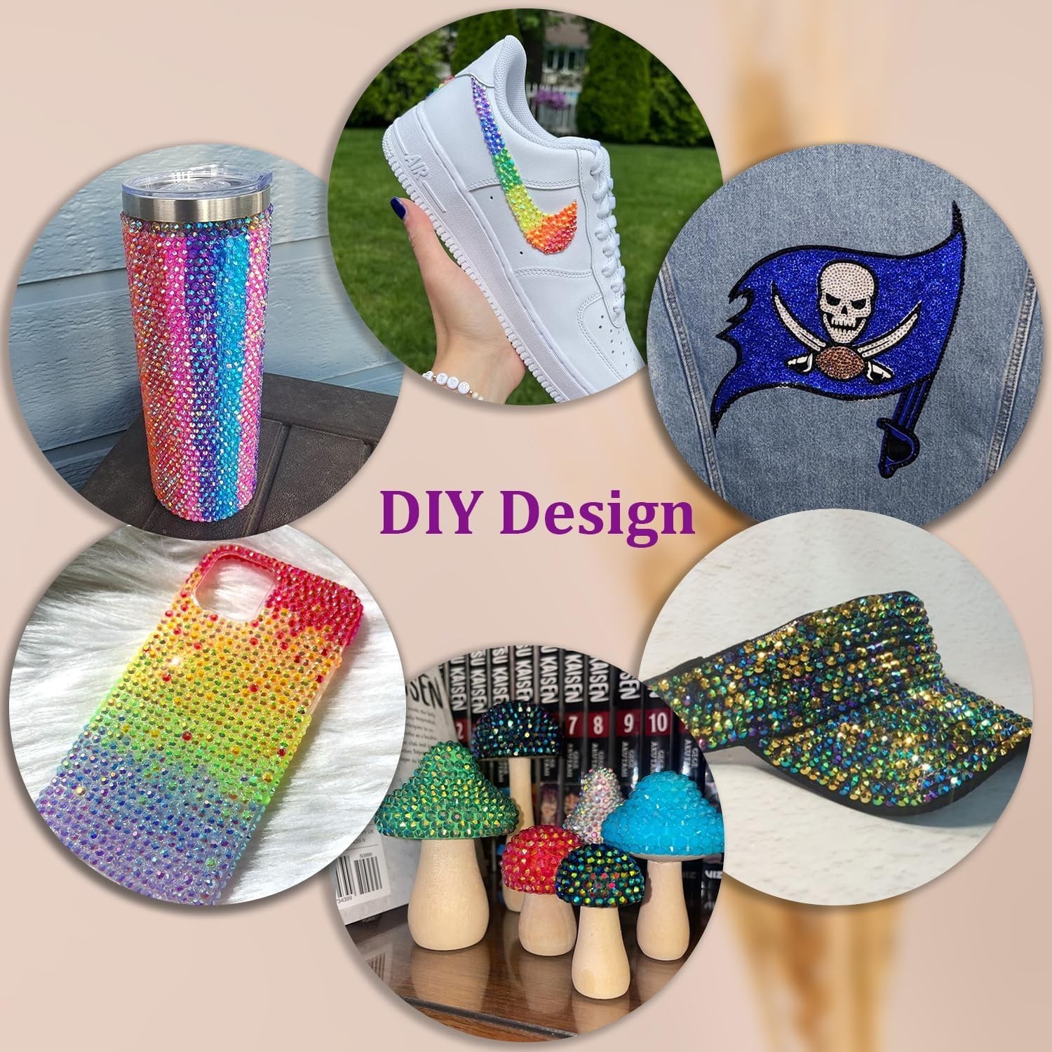Multicolor Rhinestone Crafting Set with 19200 Flatbacks