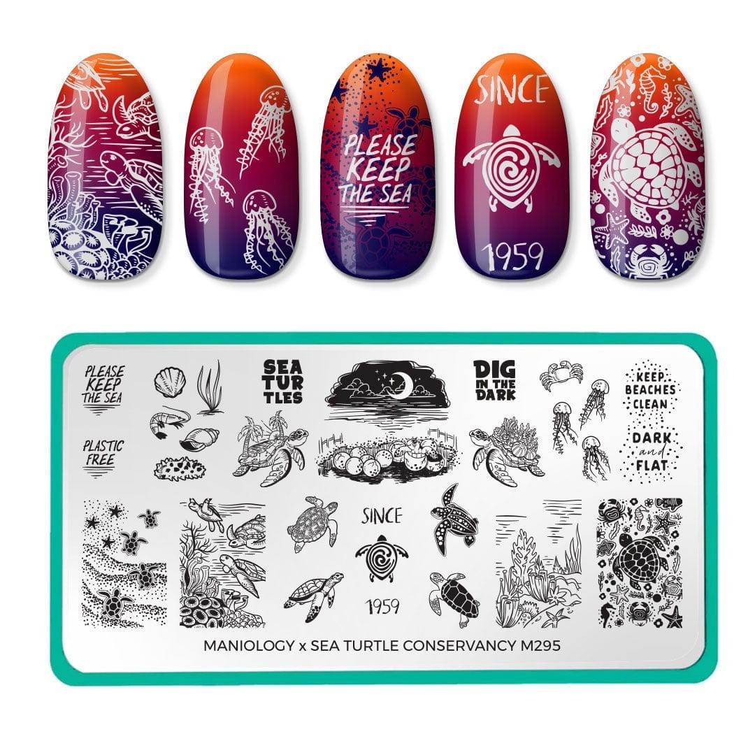 M295 Maniology SFAC Sea Turtle Conservancy Collab Nail Stamp Plate Summer Ocean
