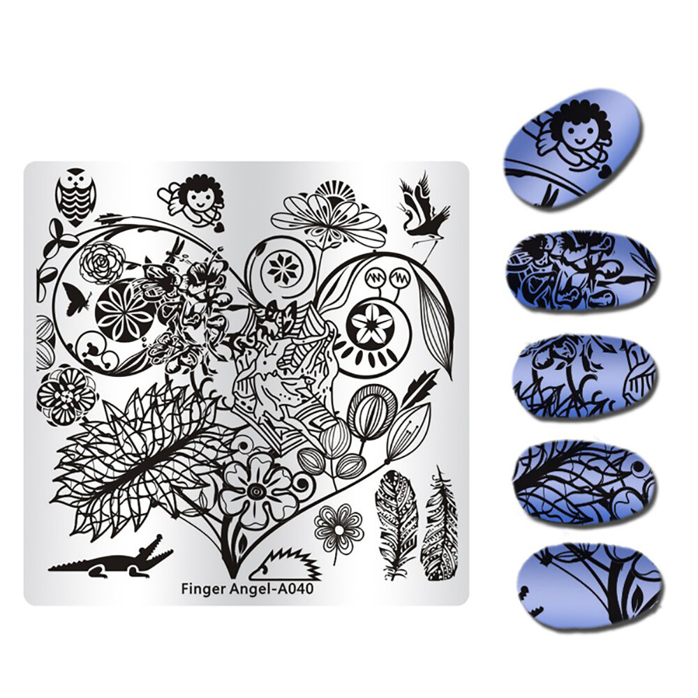 Stamping Nail Art Plate Custom New Fashion Design Template Finger Angel