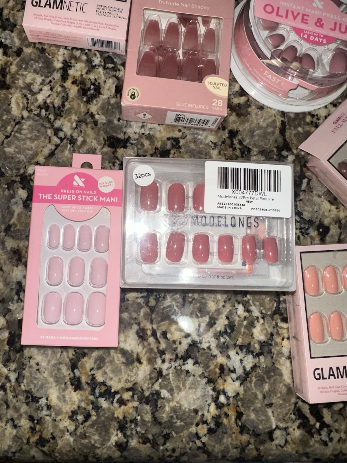 Glamnetic Olive & June Kiss imPRESS Modelones Press-On Nails Pink Lot of 16