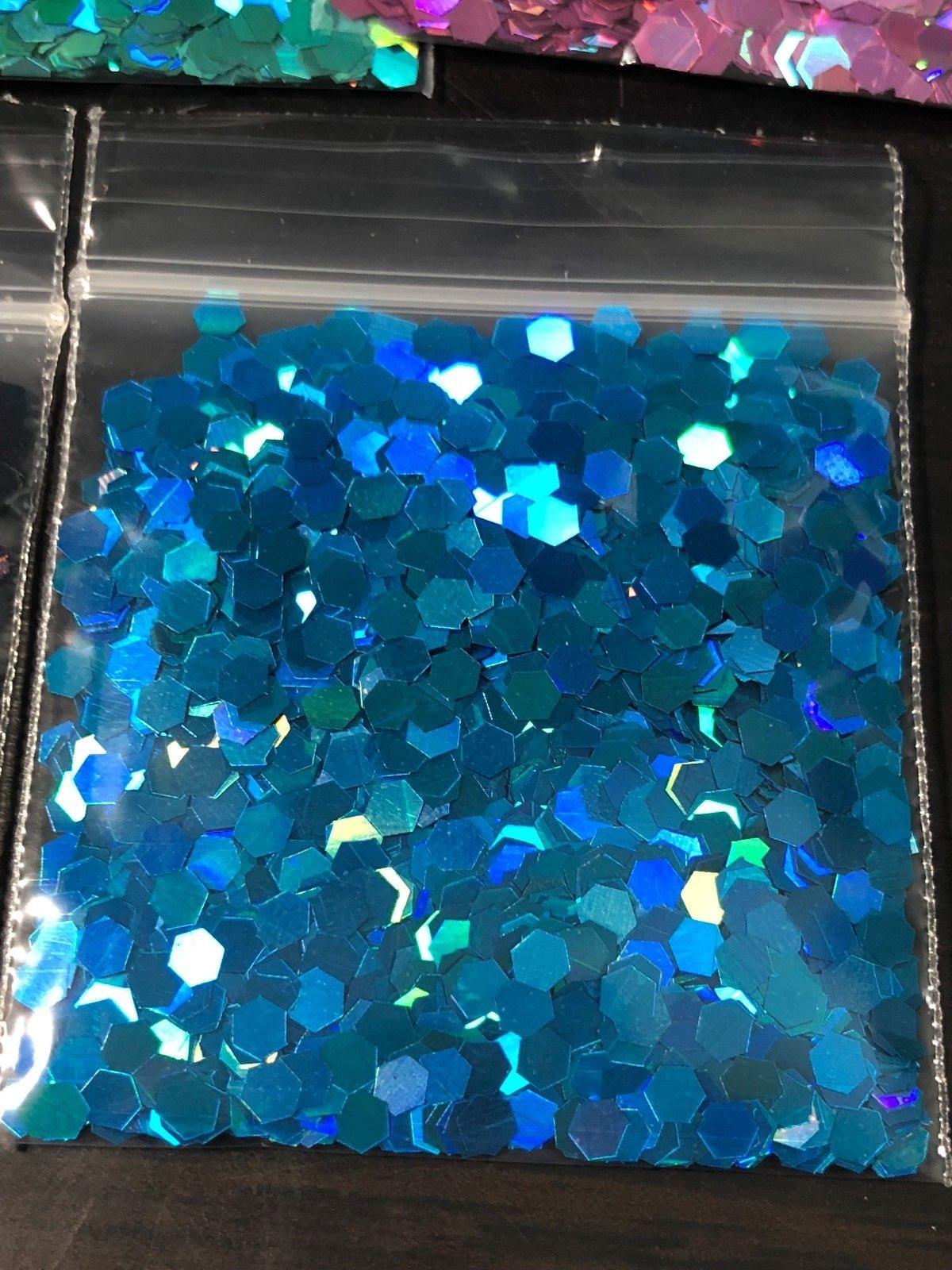 Solvent Resistant 3MM HEXGON Shape Holographic You Choose Color Nail US Seller