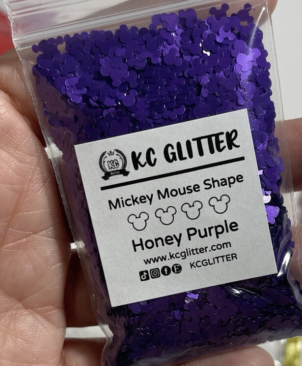 Solvent Resistant MICKEY MOUSE glitter shape Honey Purple Nail Tumbler 5G