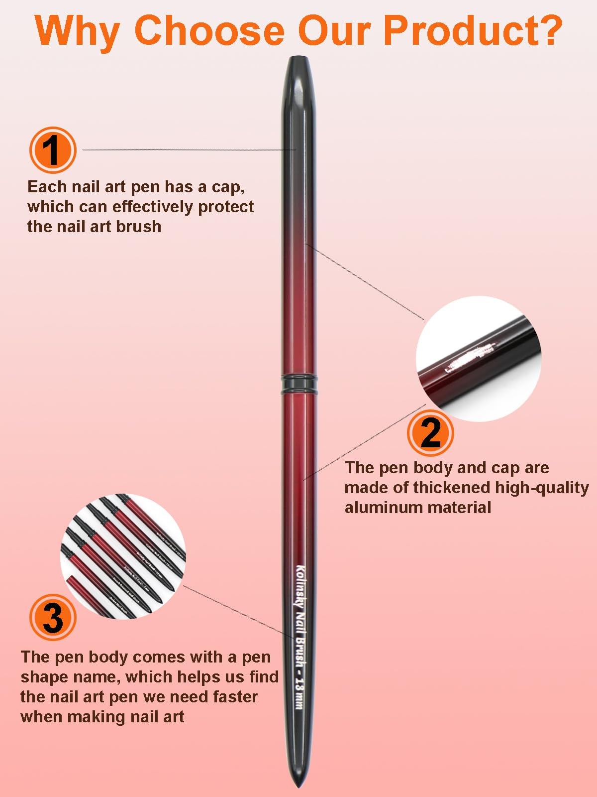 6Pcs Metal Nail Art Brushes and 2Pcs Nano Nail Files, suitable for Drawing Fi…