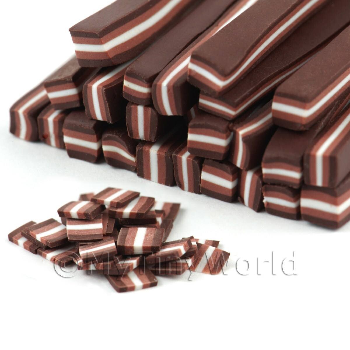 2 x Handmade Praline with Mixed Chocolate Layers Nail Art Cane