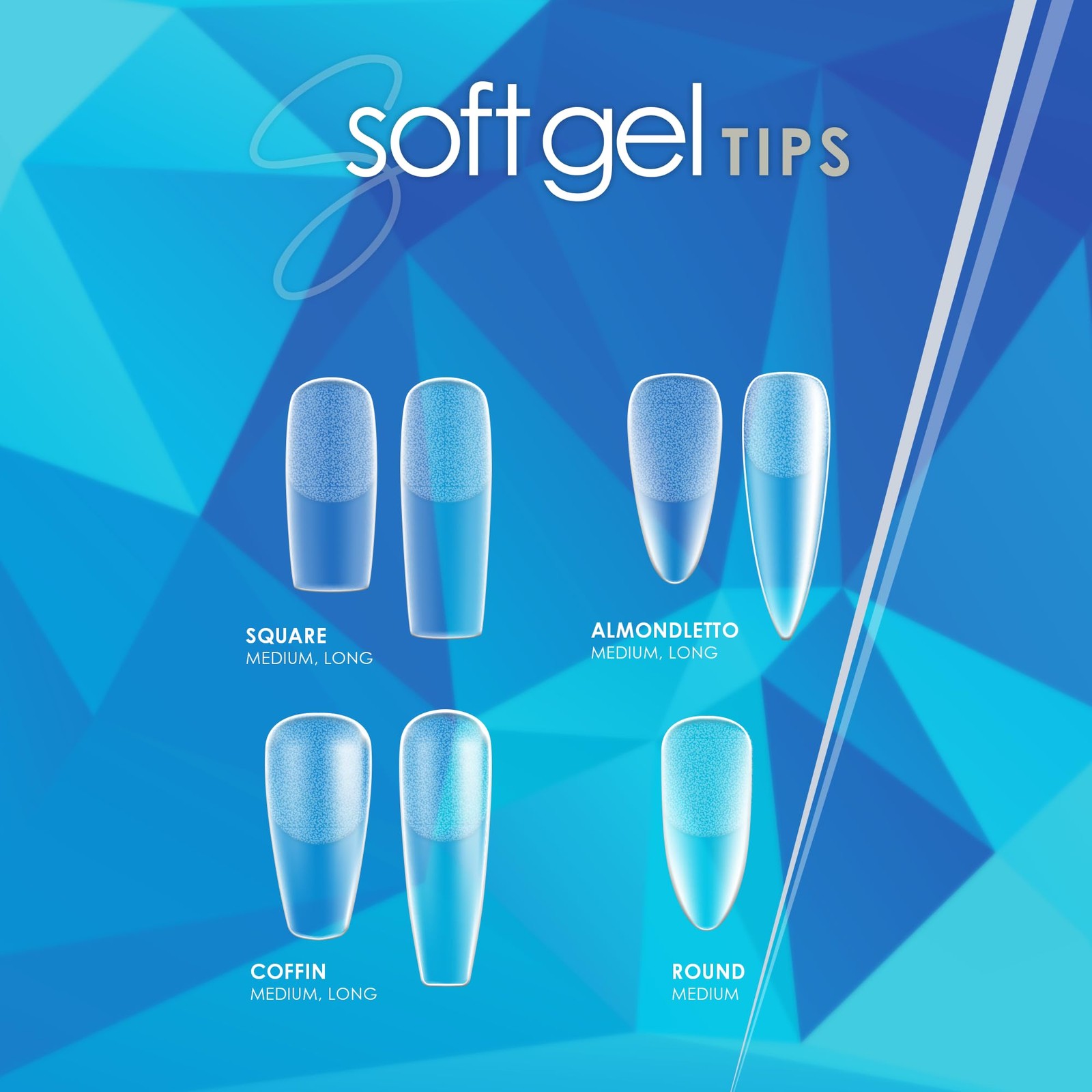 Soft Gel Tips Ultra Clear Pre-Roughened 550 Count (Pack of 1), Round (Medium)